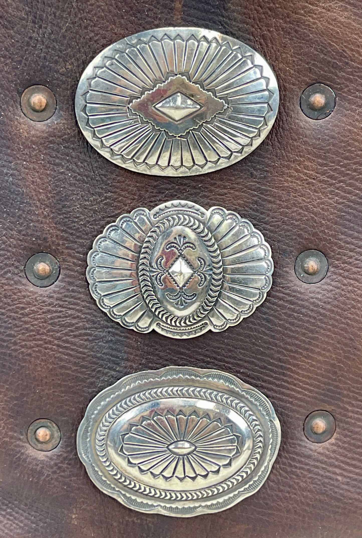Mini Bucket - Vintage Leather - Fringed with Conchos