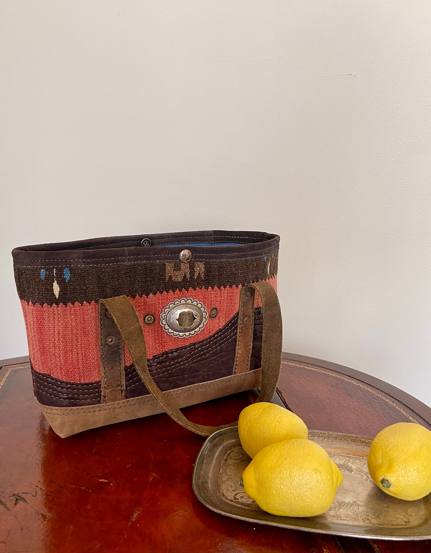 Tiny Tote - Taxcoco Weaving x Leather with Conchos