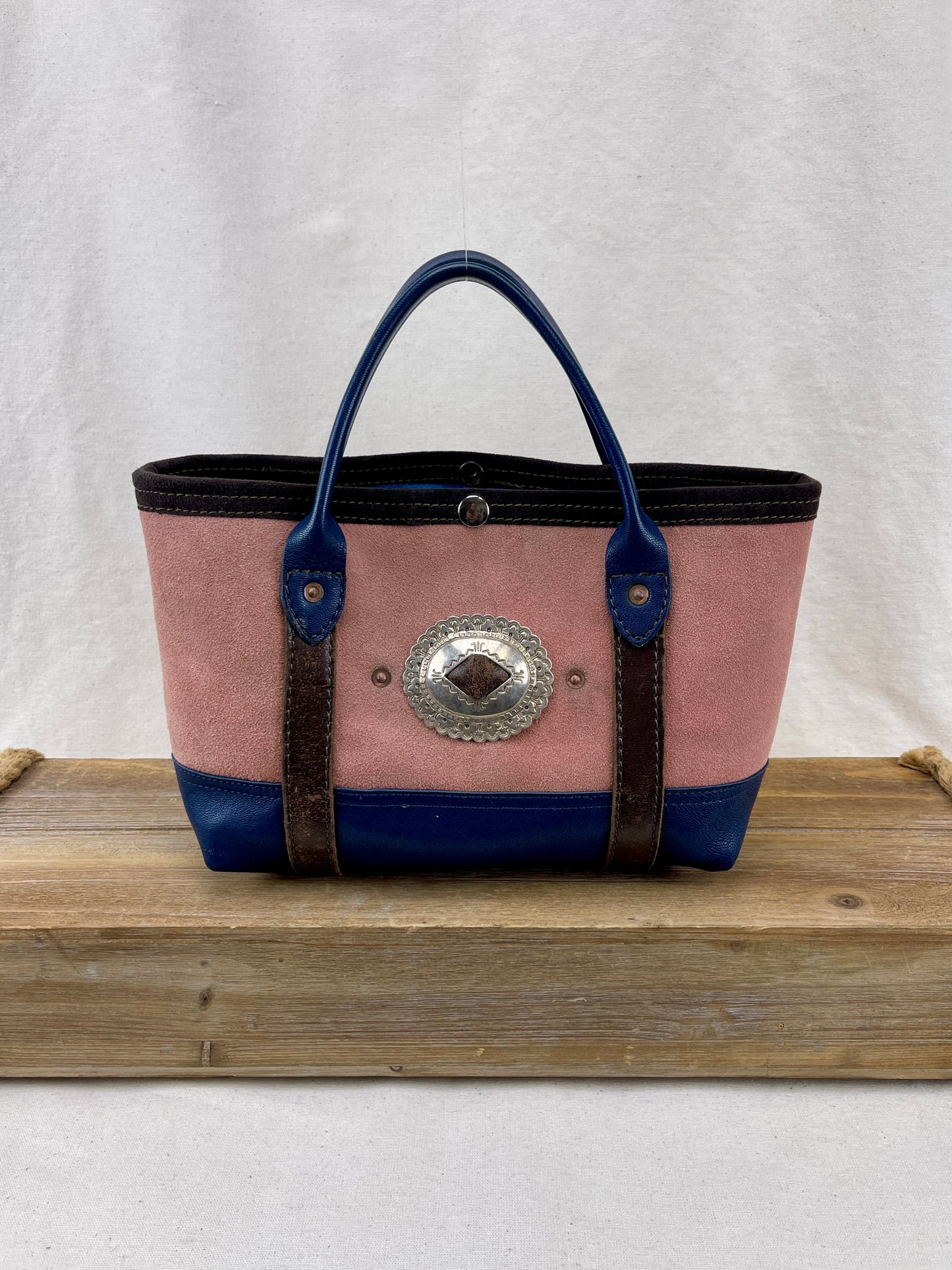 Tiny Tote - Suede x Leather with Concho