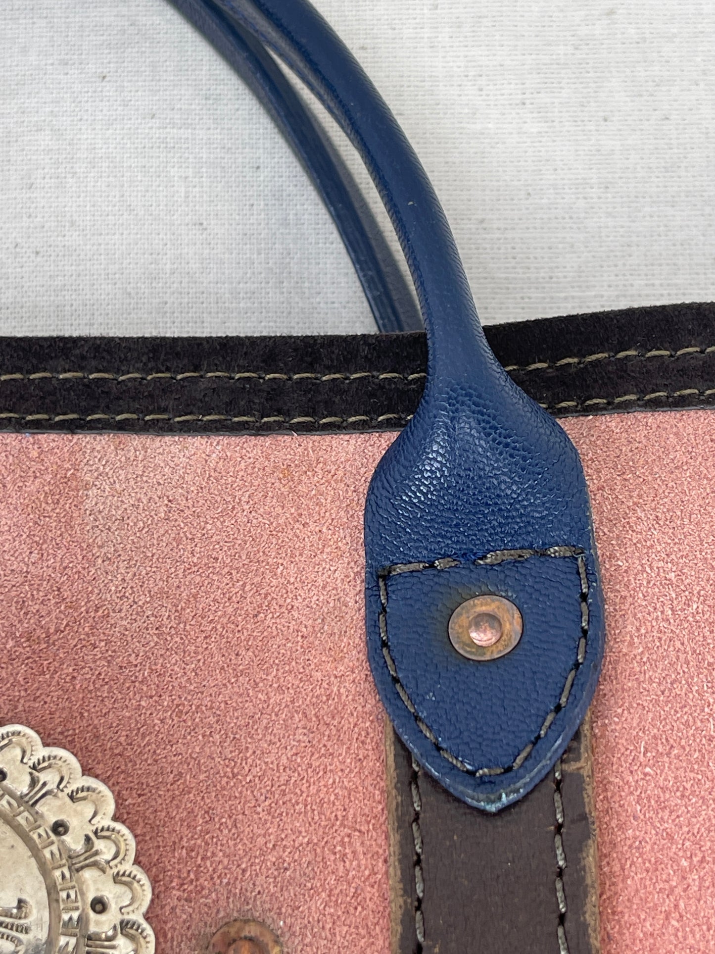 Tiny Tote - Suede x Leather with Concho