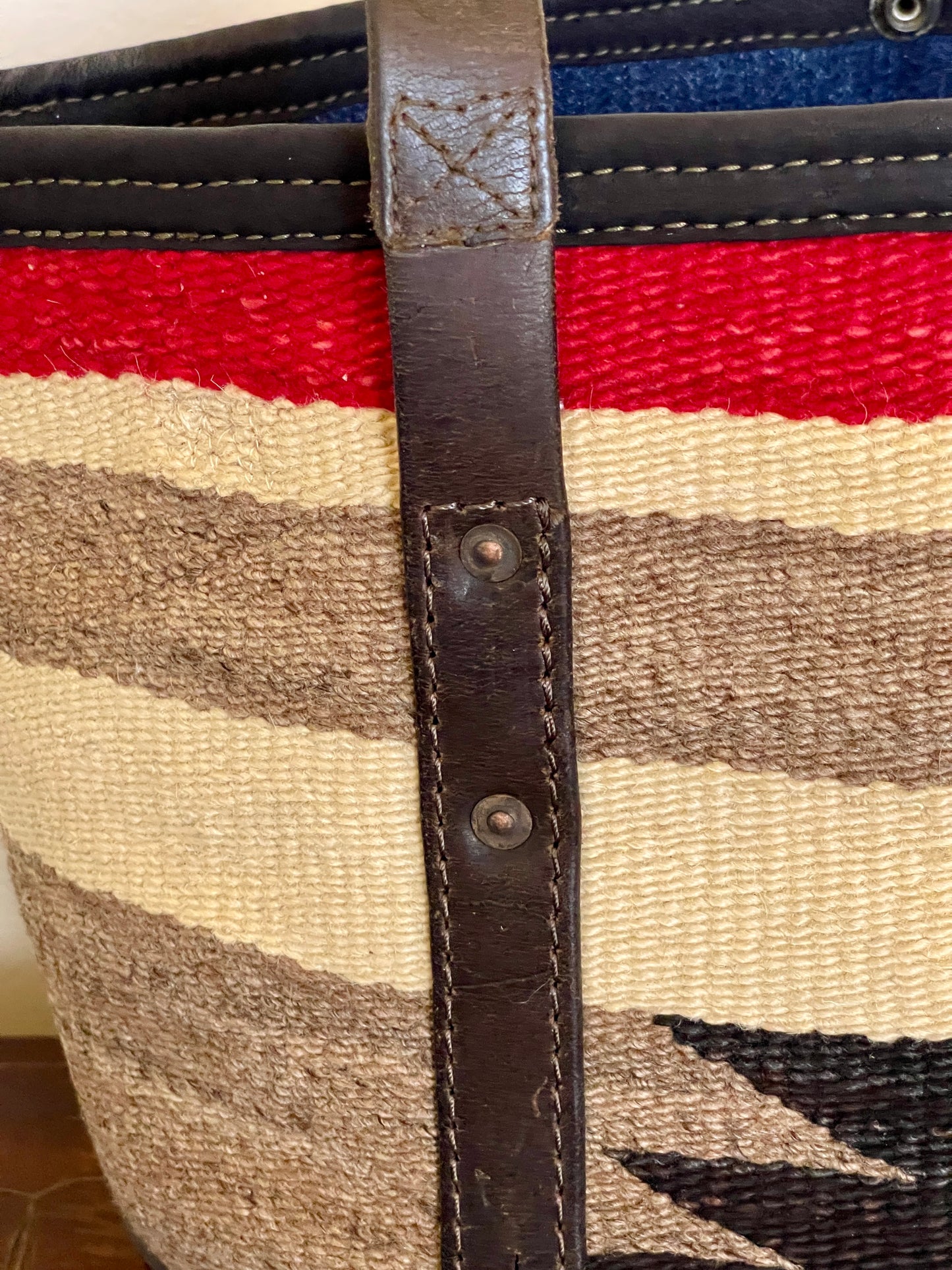 Tote - Vintage Navajo Weaving x Leather