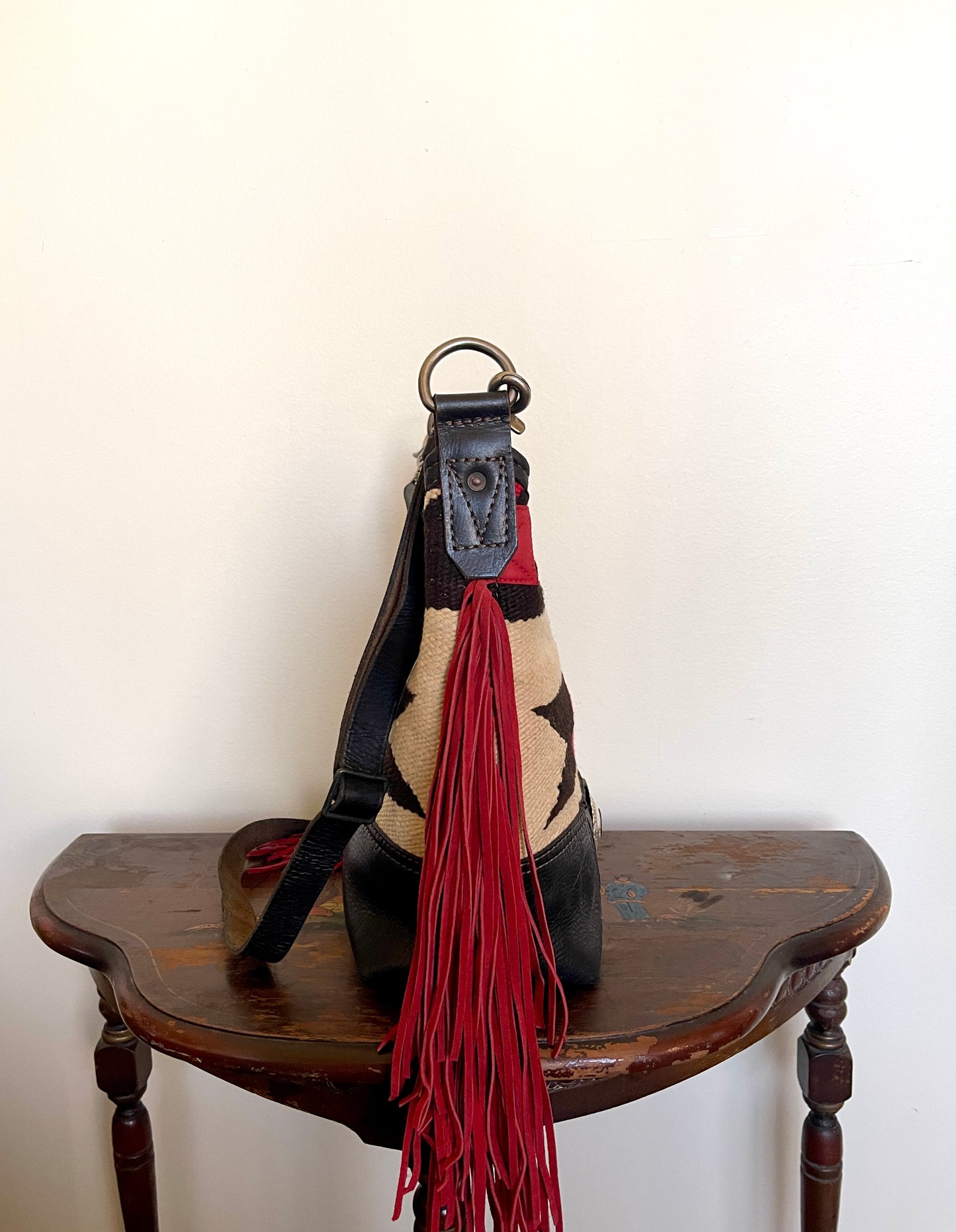 Bucket - Vintage Navajo x Leather - Fringed with Concho