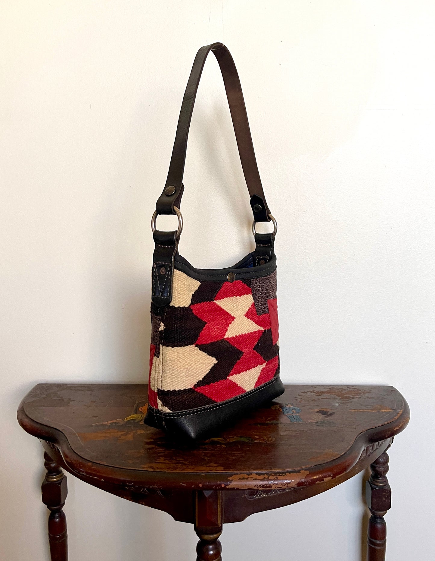Mini Bucket - Vintage Navajo x Leather