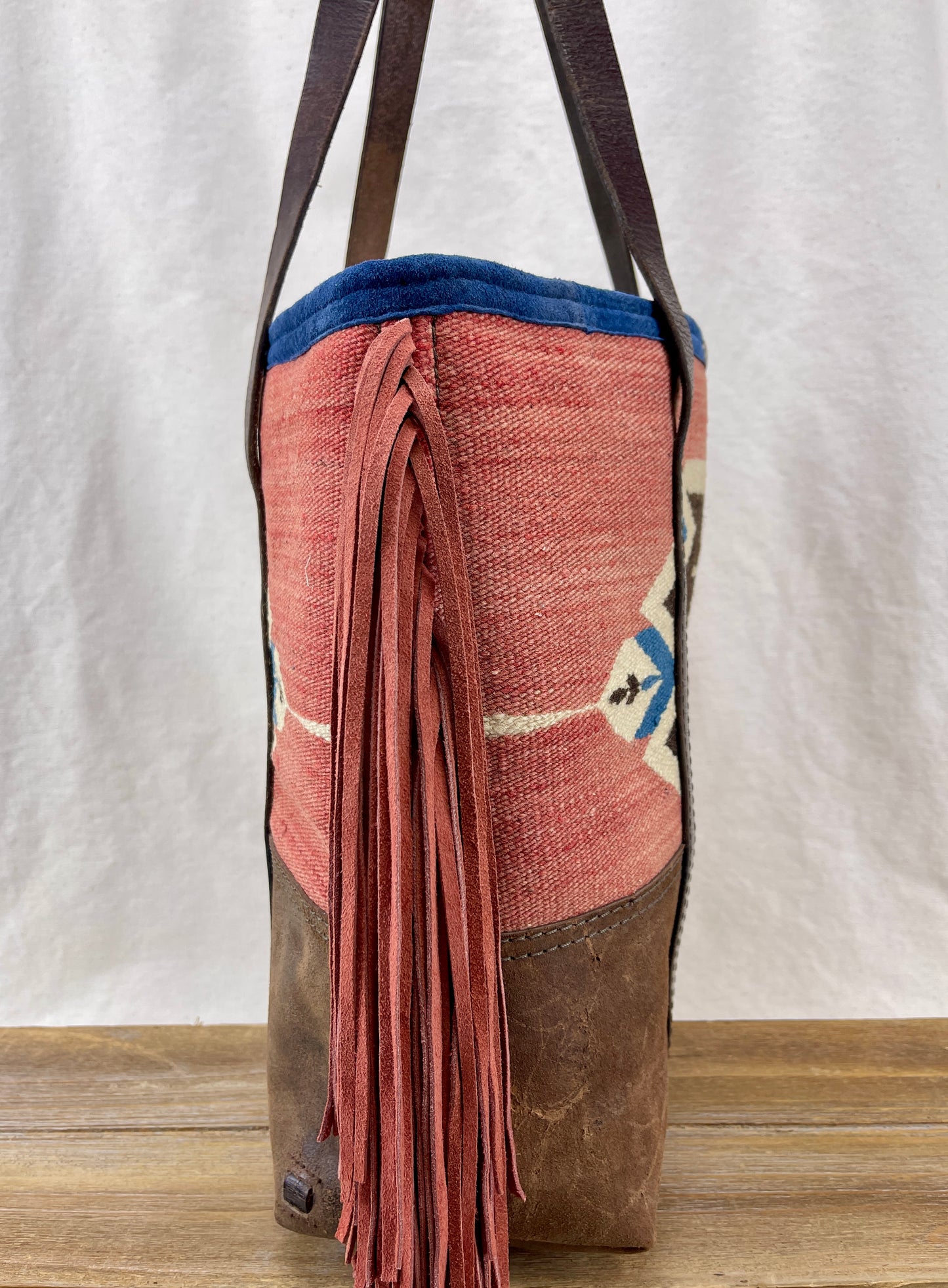 Tote - Taxcoco Weaving x Chaps Leather - with Fringe
