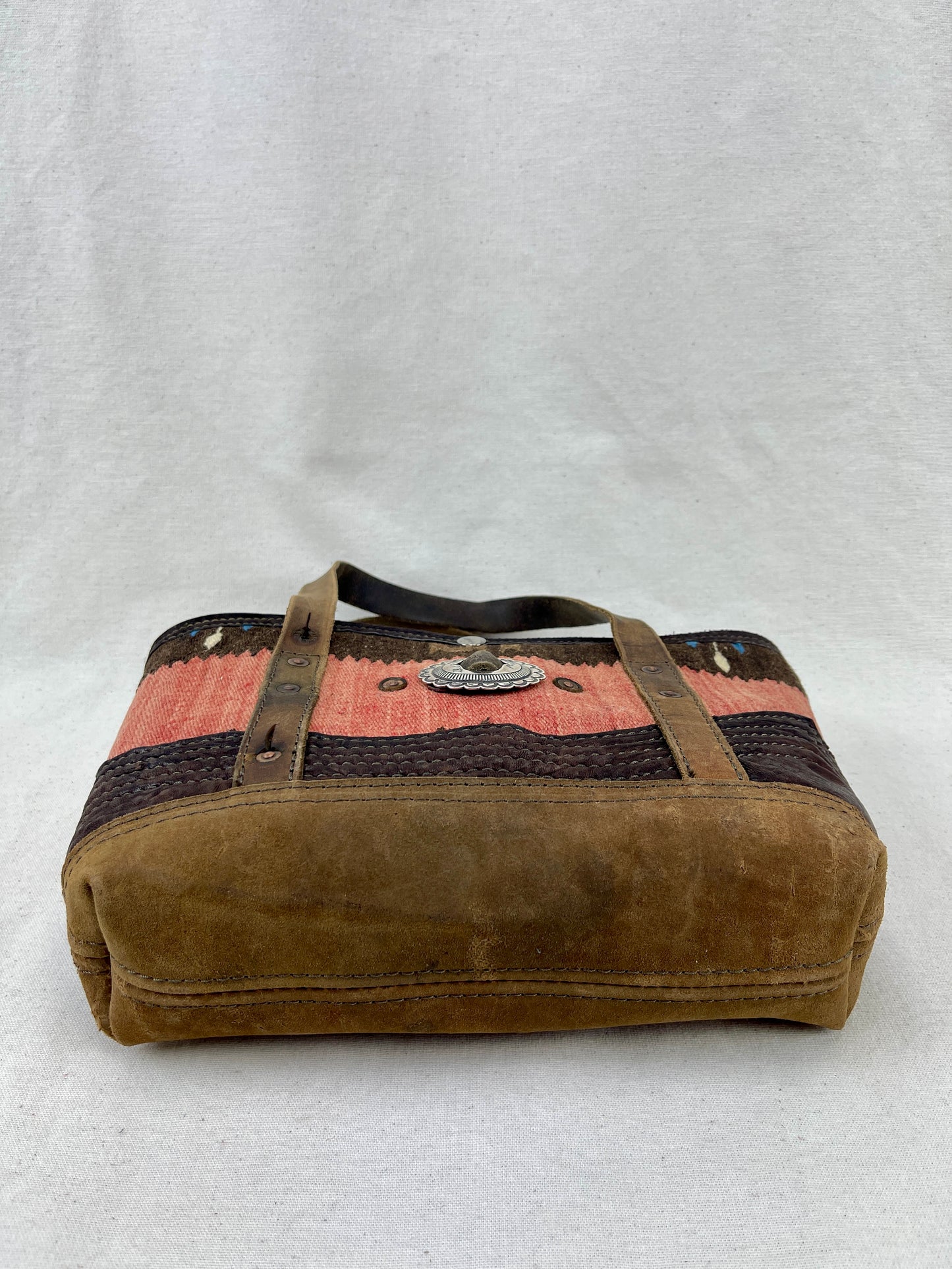 Tiny Tote - Taxcoco Weaving x Leather with Conchos