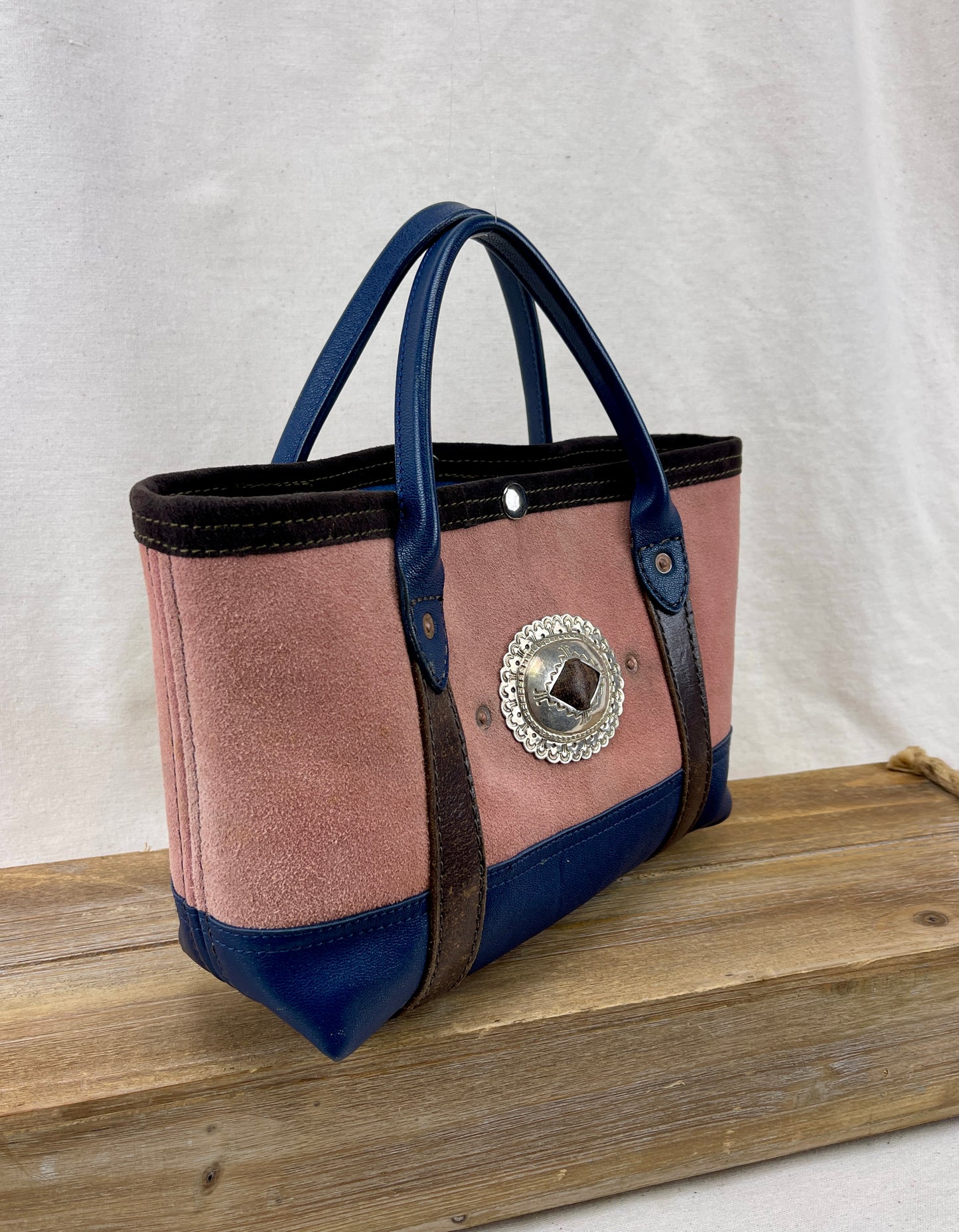 Tiny Tote - Suede x Leather with Concho