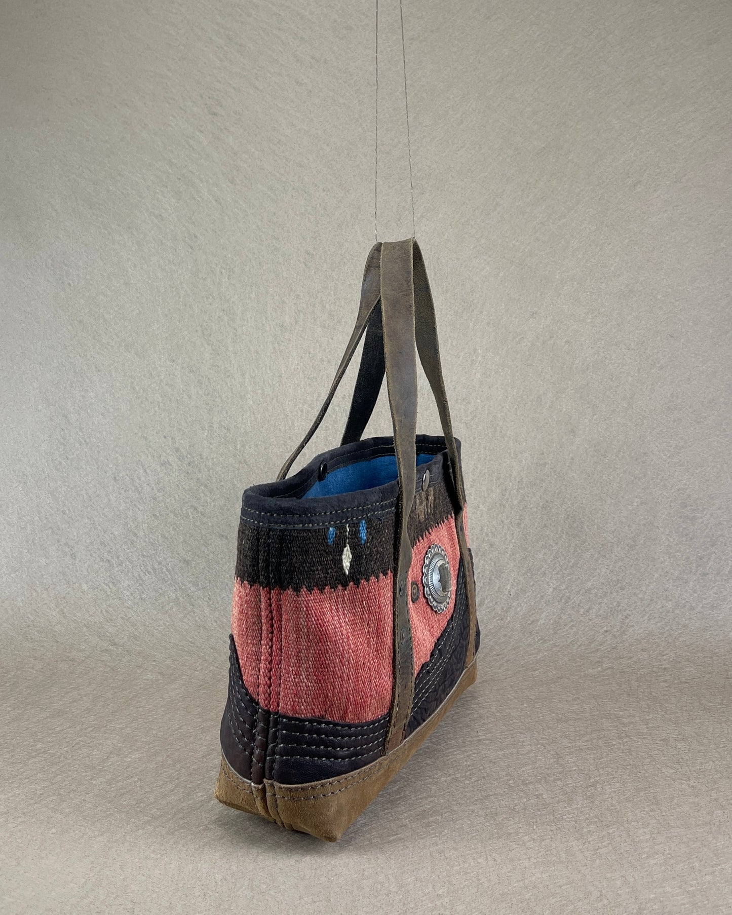 Tiny Tote - Taxcoco Weaving x Leather with Conchos