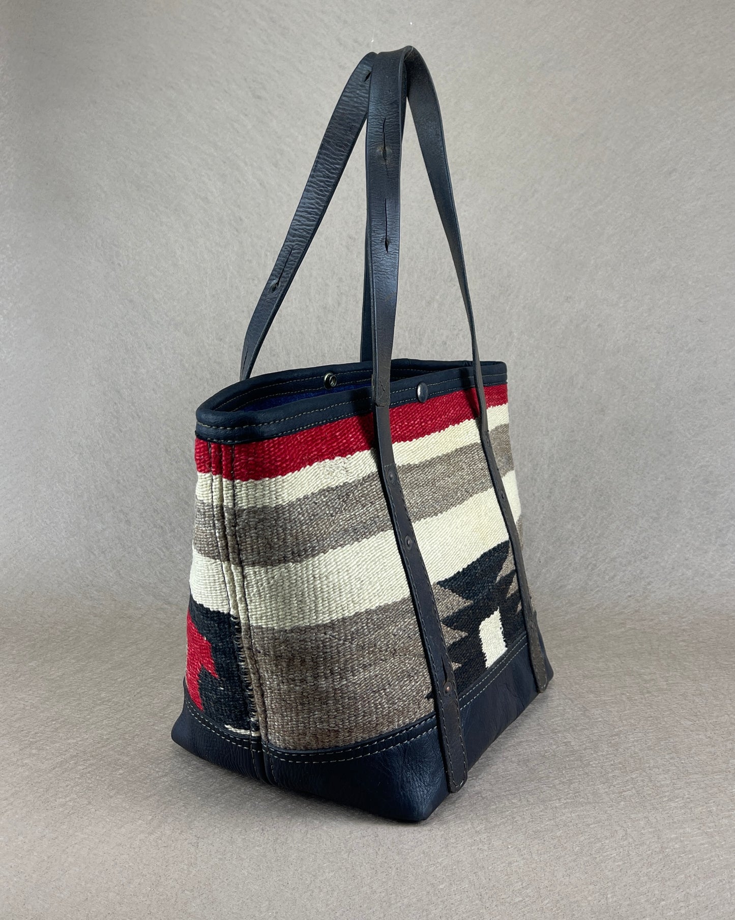 Tote - Vintage Navajo Weaving x Leather