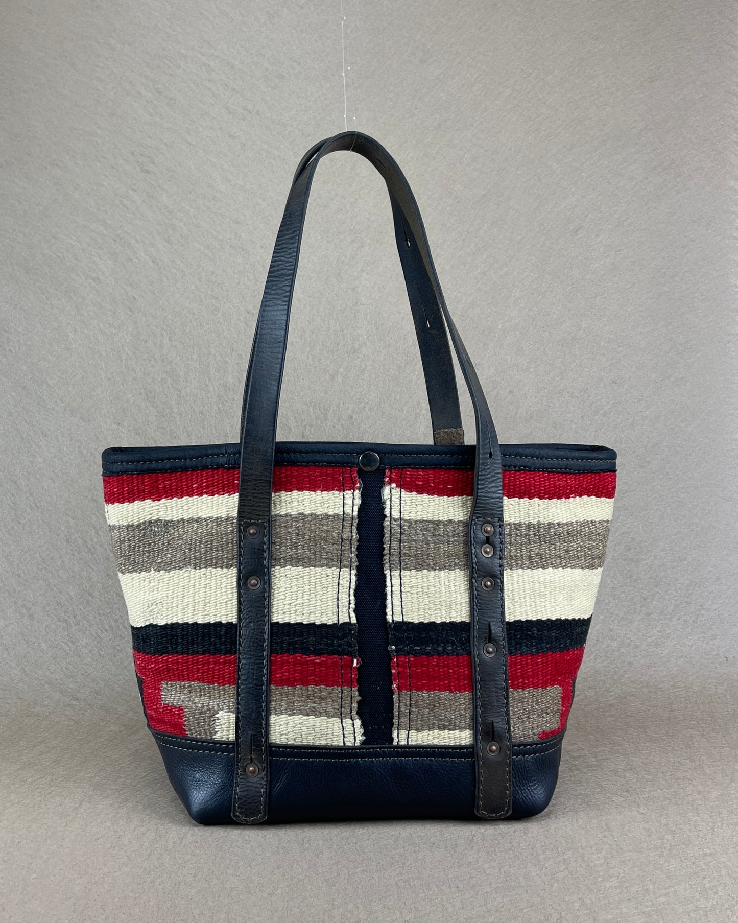 Tote - Vintage Navajo Weaving x Leather