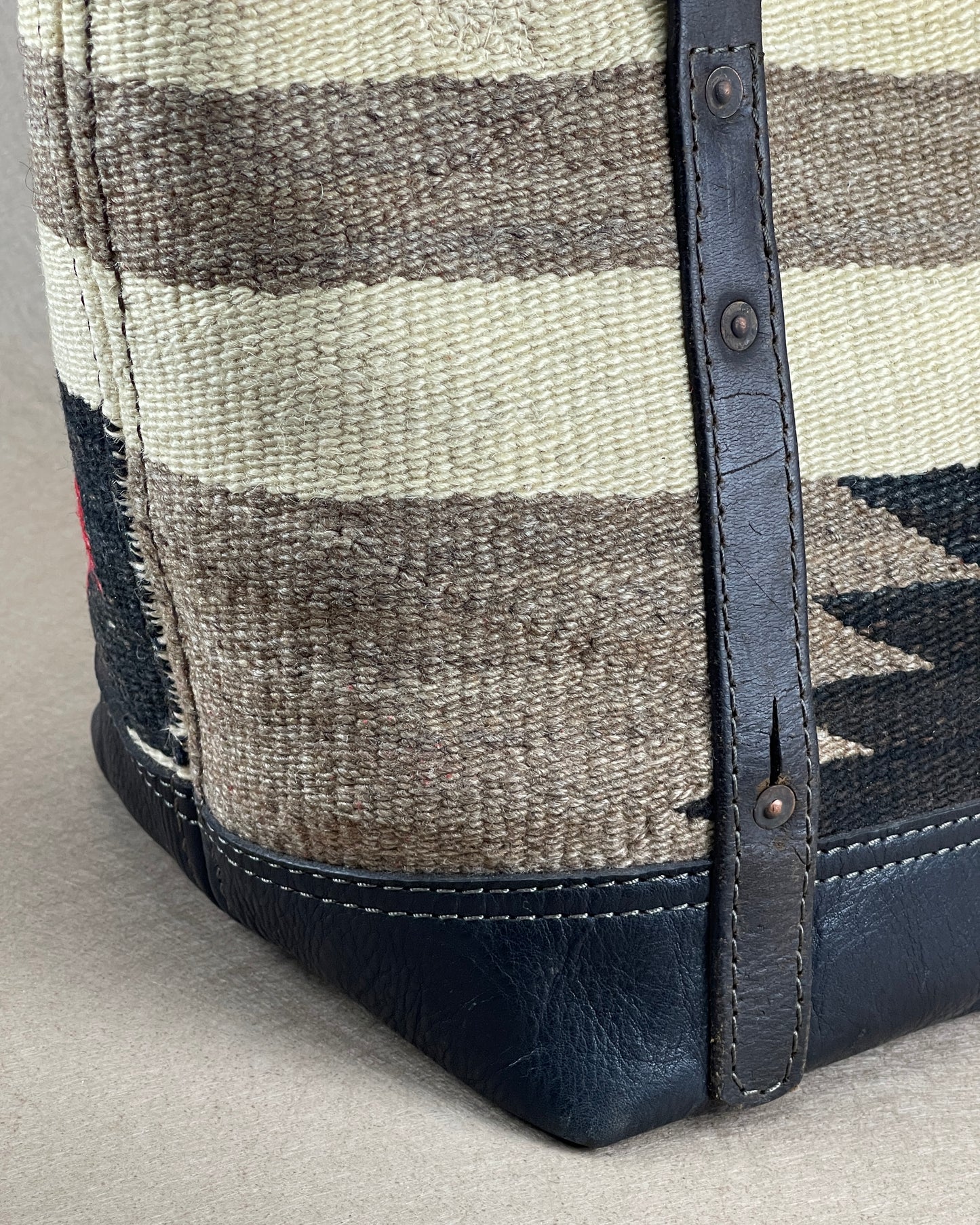 Tote - Vintage Navajo Weaving x Leather