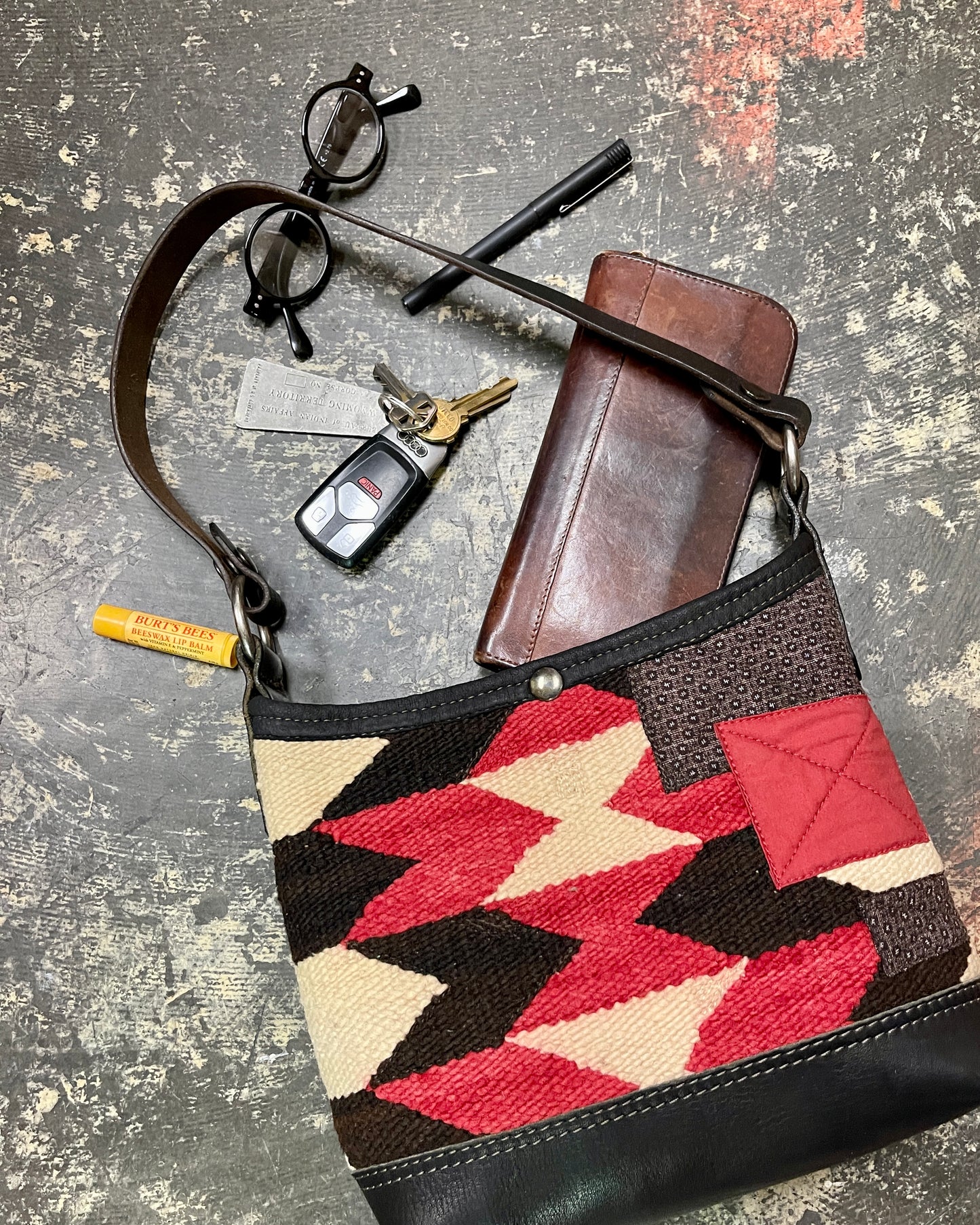 Mini Bucket - Vintage Navajo x Leather