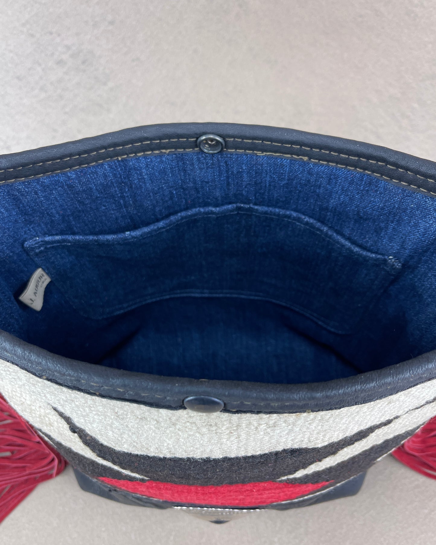 Bucket - Vintage Navajo x Leather - Fringed with Concho