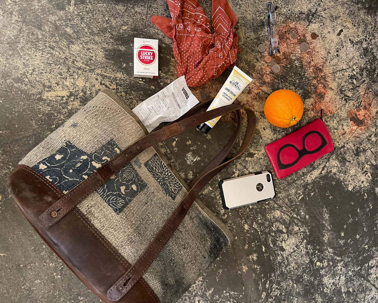 Large Tote - Diffused Navajo Weaving x Vintage Leather