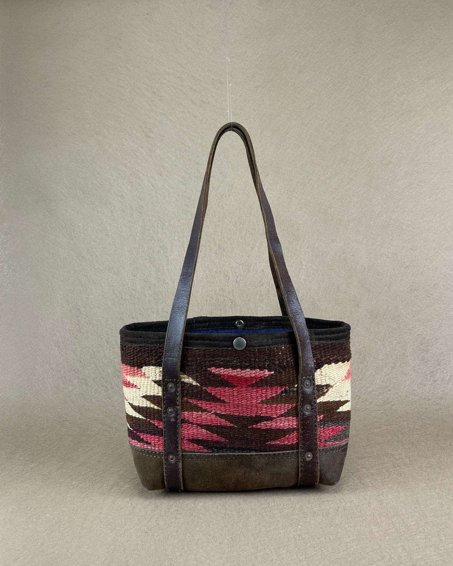 Tiny Tote - Navajo Weaving x Vintage Leather