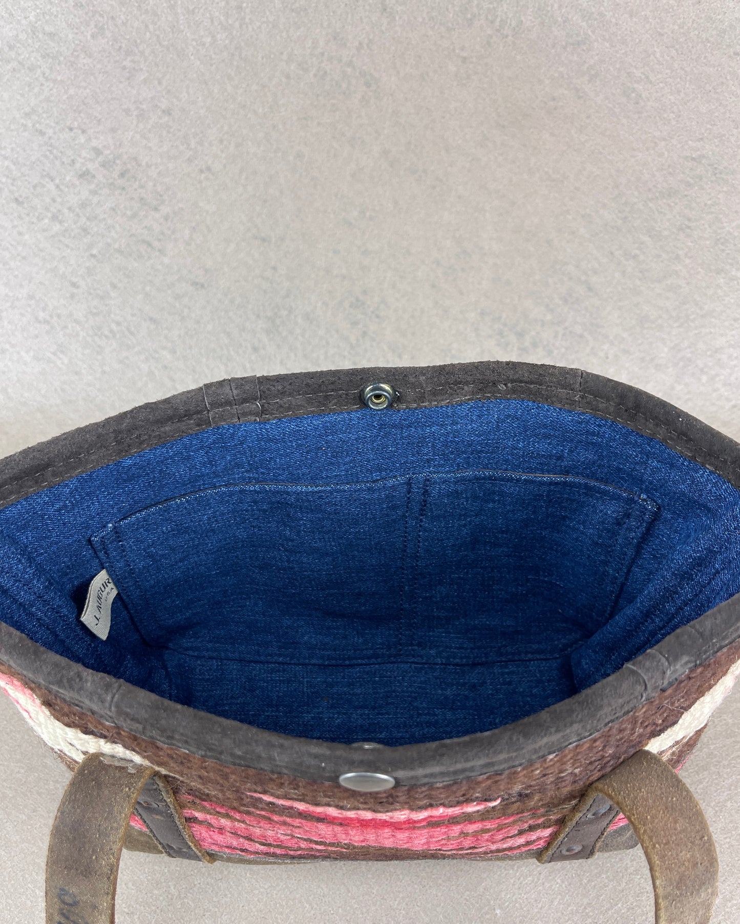 Tiny Tote - Navajo Weaving x Vintage Leather