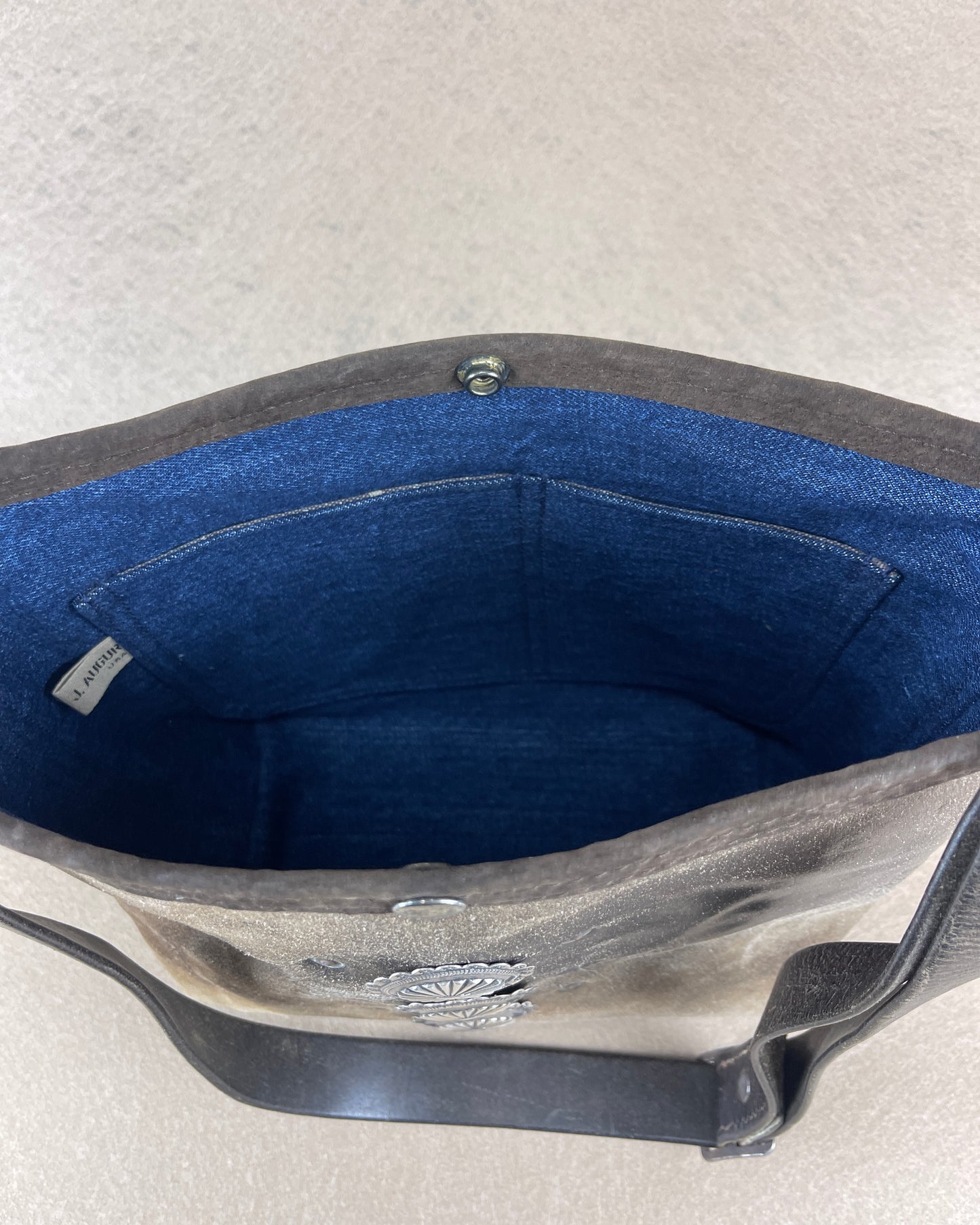 Bucket - Weathered Vintage Chaps Leather with Conchos