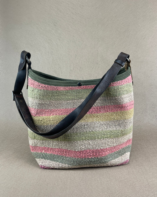 Hobo - Vintage Striped Handwoven Turkish Kilim