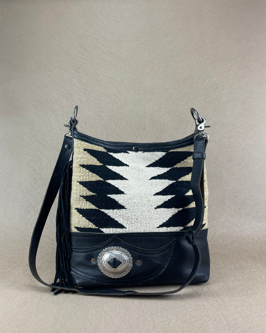 Bucket - Vintage Navajo x Leather - Fringed with Concho