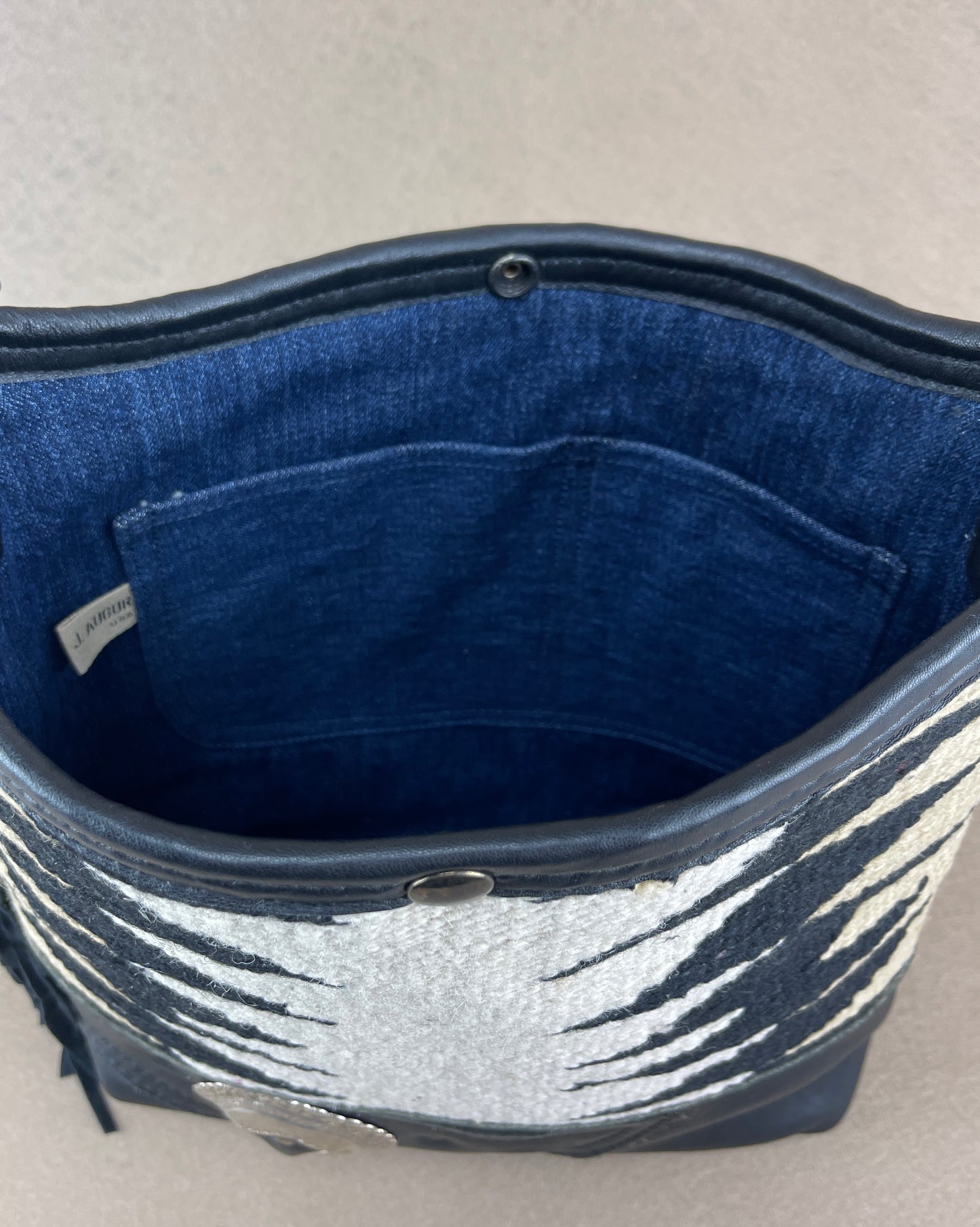 Bucket - Vintage Navajo x Leather - Fringed with Concho