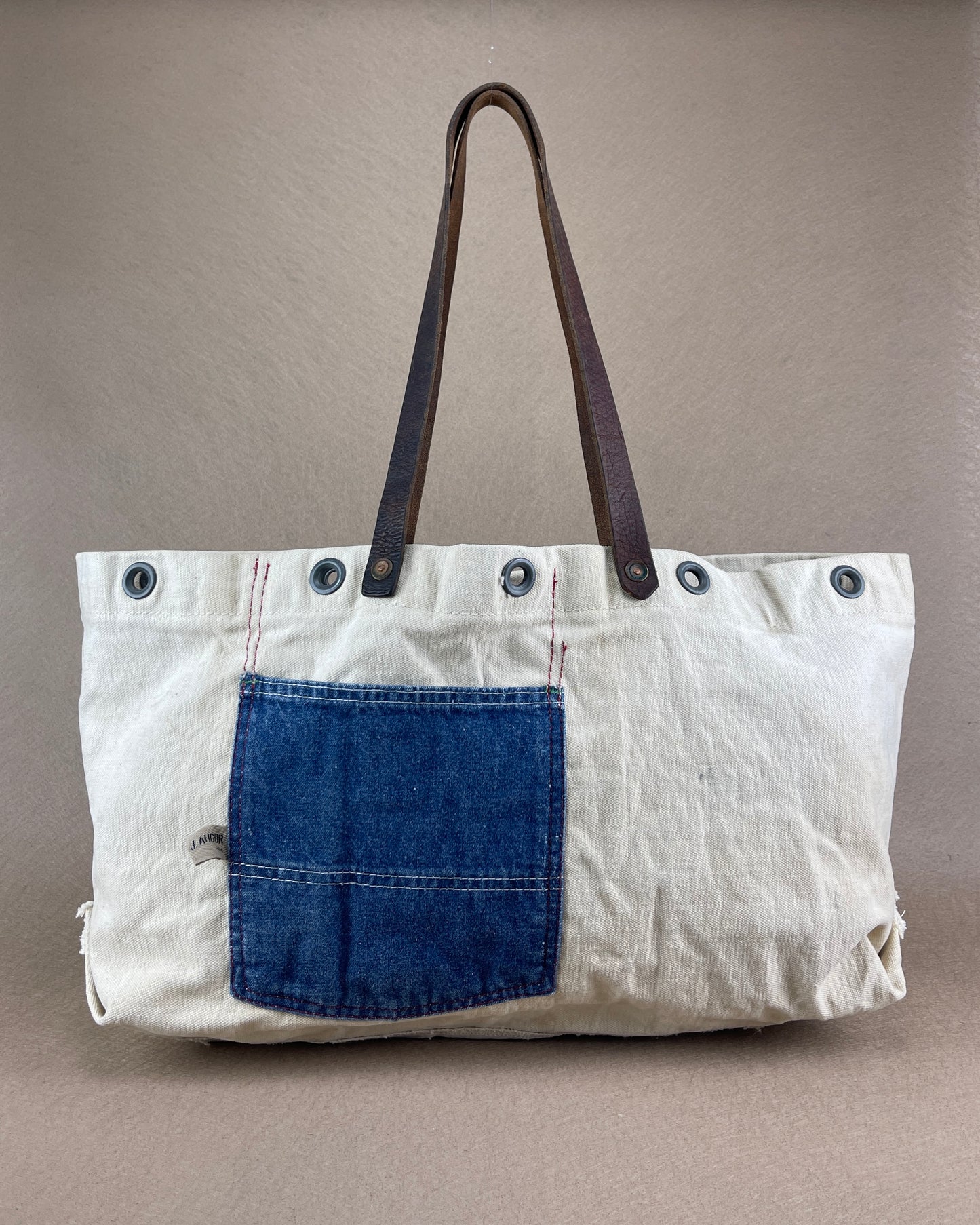 Tote - Vintage USN Canvas with Denim Pockets