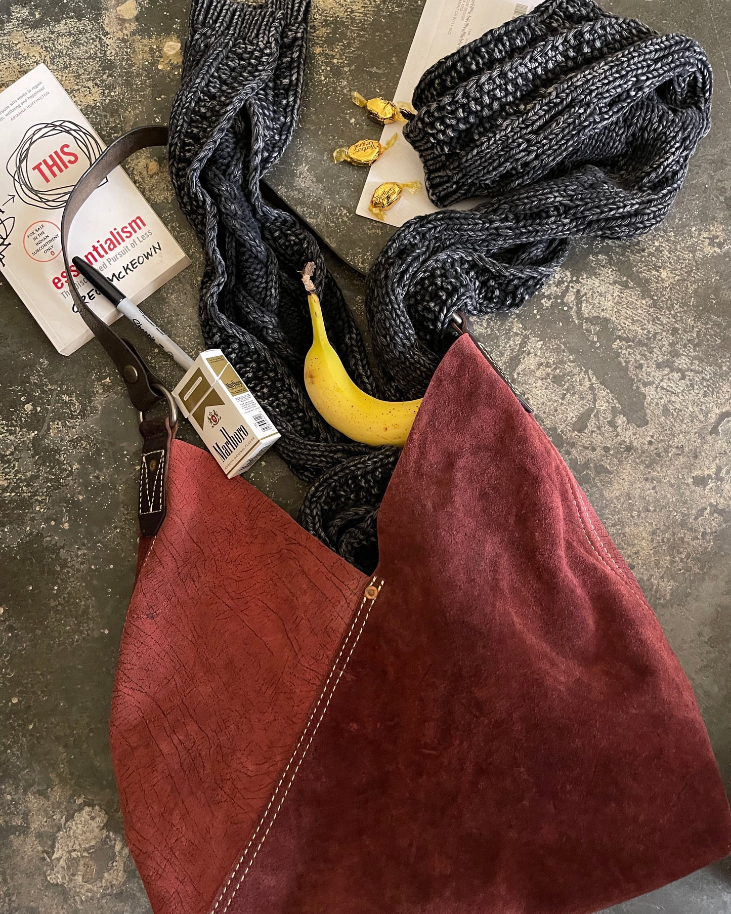 Hobo - New x Vintage Leather Shopper - Garnet