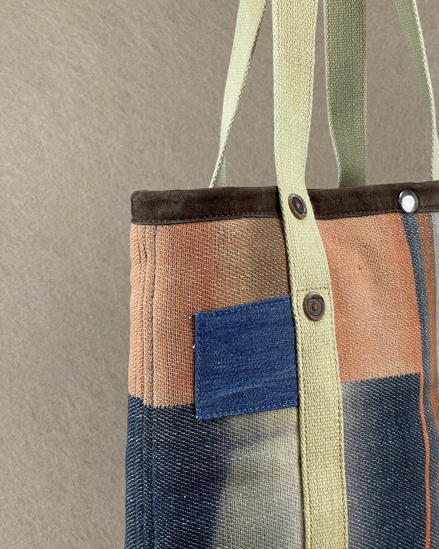 Mini Tote - Vintage Camp Blanket Ombre Slate/Rust