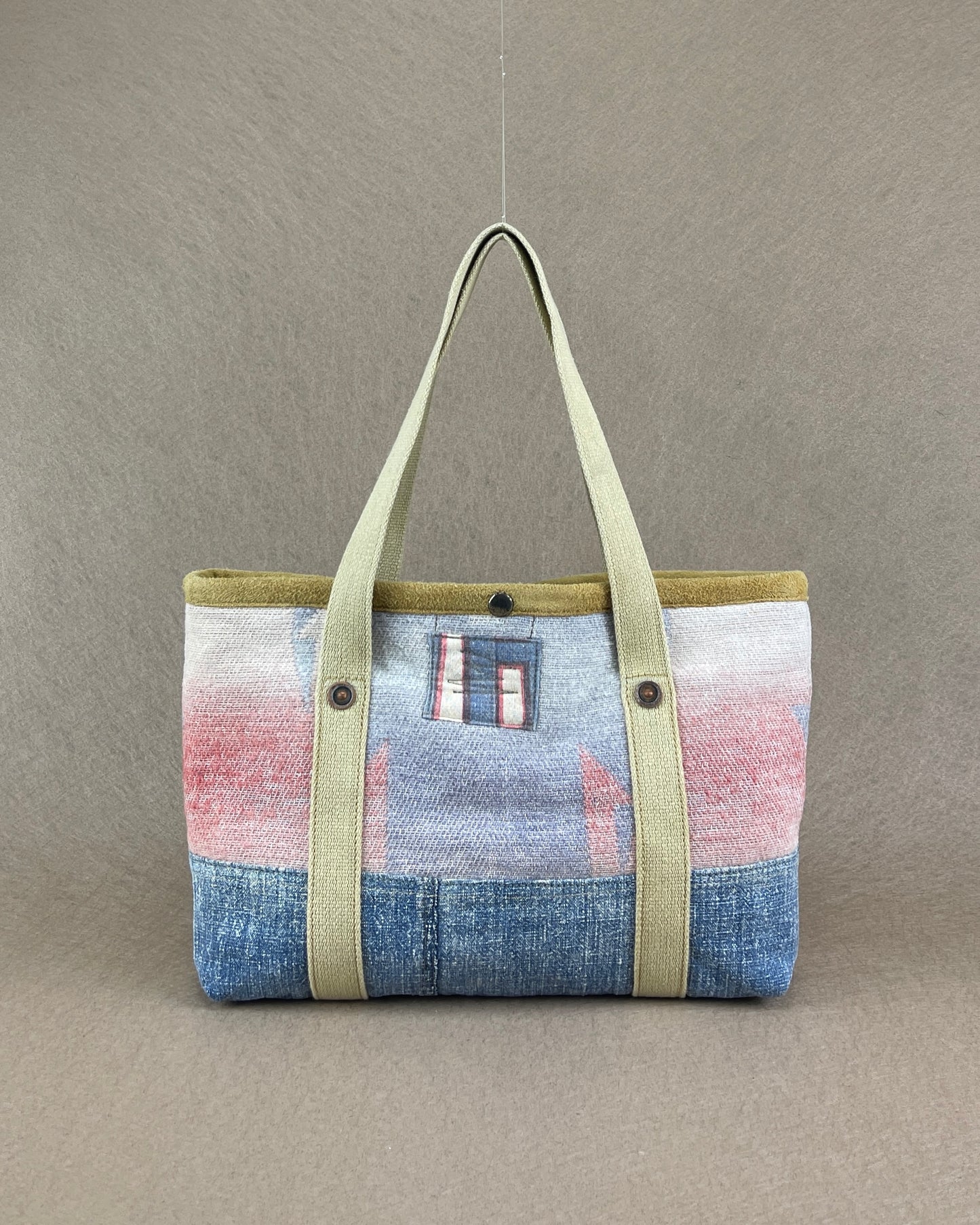 Tiny Tote - Vintage Camp Blanket Rosewood/Pale Indigo