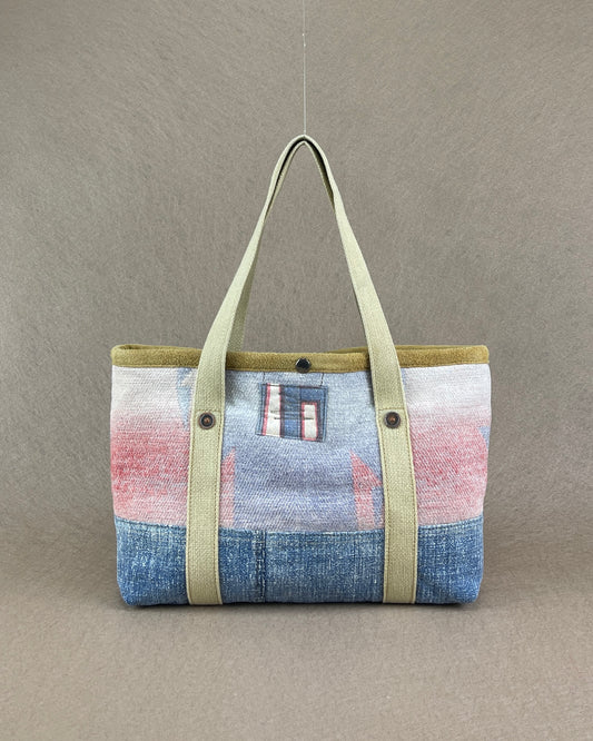 Tiny Tote - Vintage Camp Blanket Rosewood/Pale Indigo