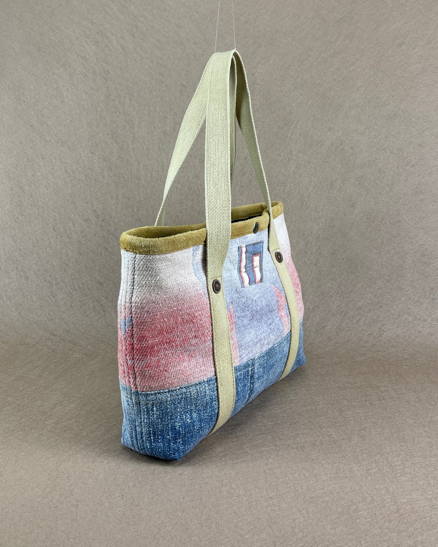 Tiny Tote - Vintage Camp Blanket Rosewood/Pale Indigo