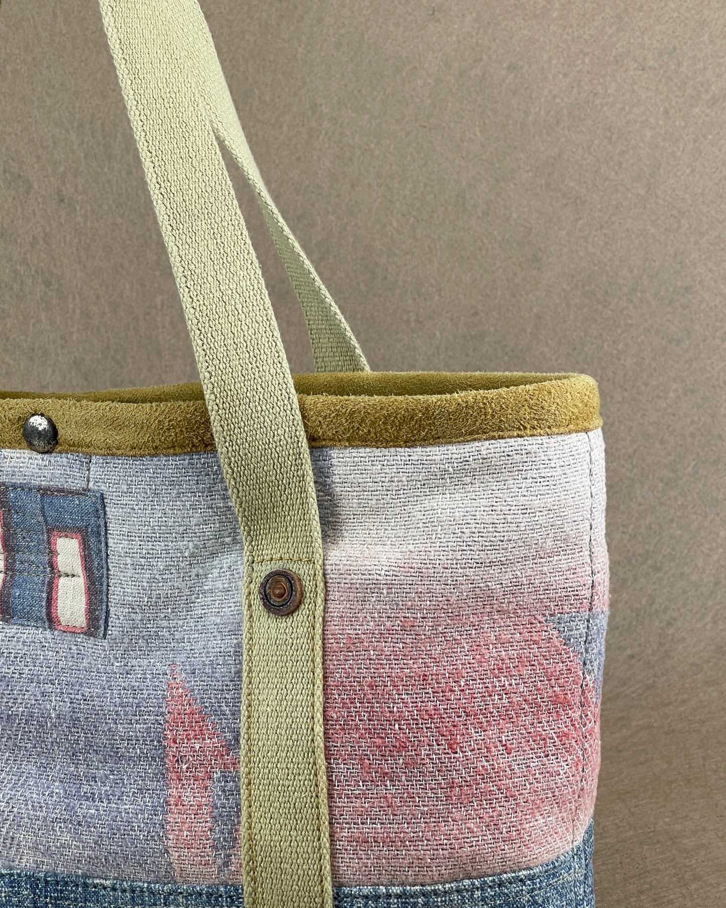 Tiny Tote - Vintage Camp Blanket Rosewood/Pale Indigo