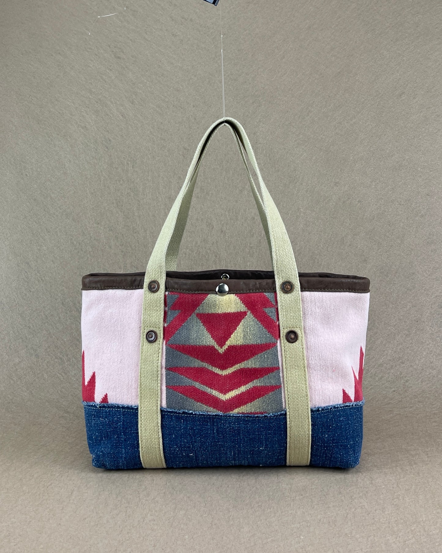 Tiny Tote - Vintage Camp Blanket Carmine/Indigo