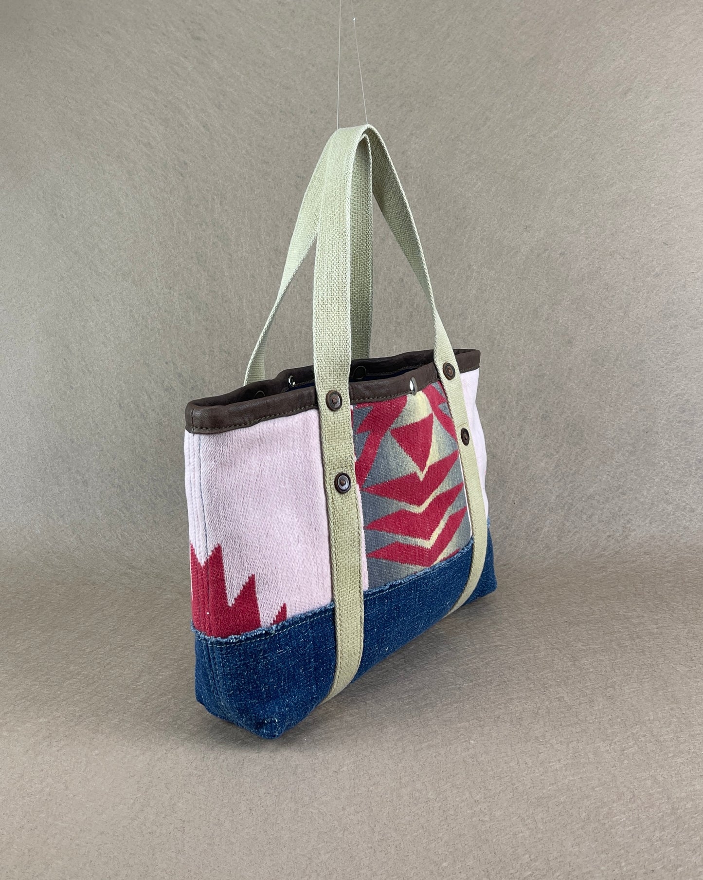 Tiny Tote - Vintage Camp Blanket Carmine/Indigo