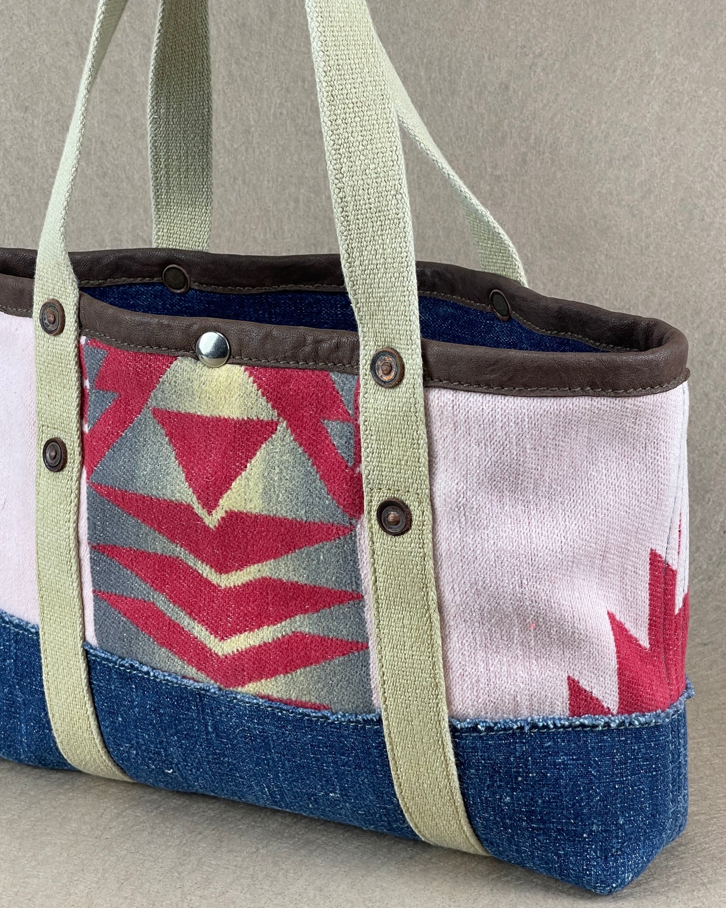 Tiny Tote - Vintage Camp Blanket Carmine/Indigo