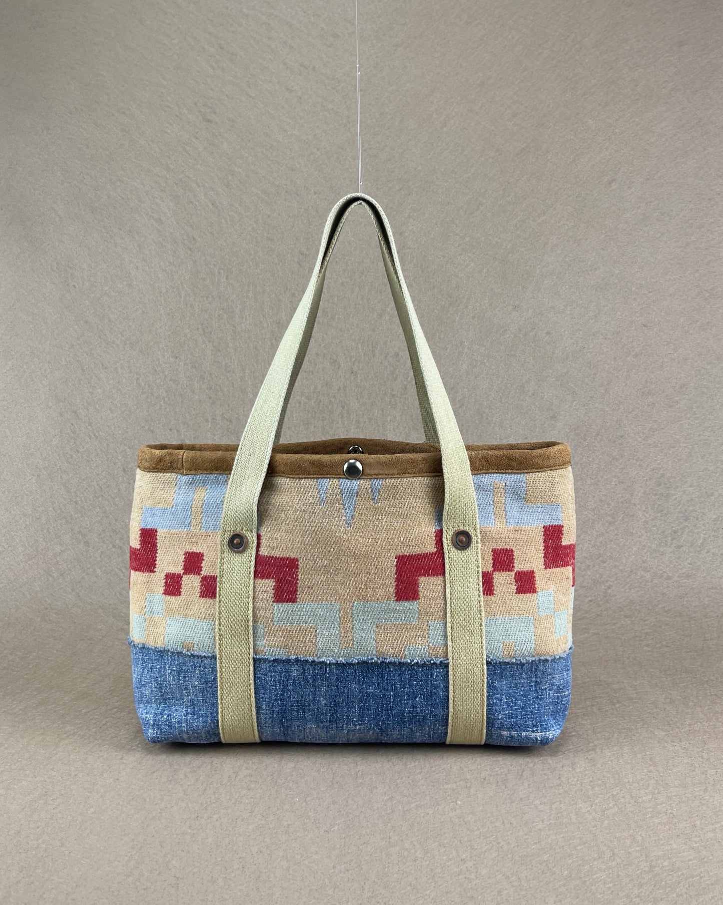 Tiny Tote - Vintage Camp Blanket Carmine/Indigo