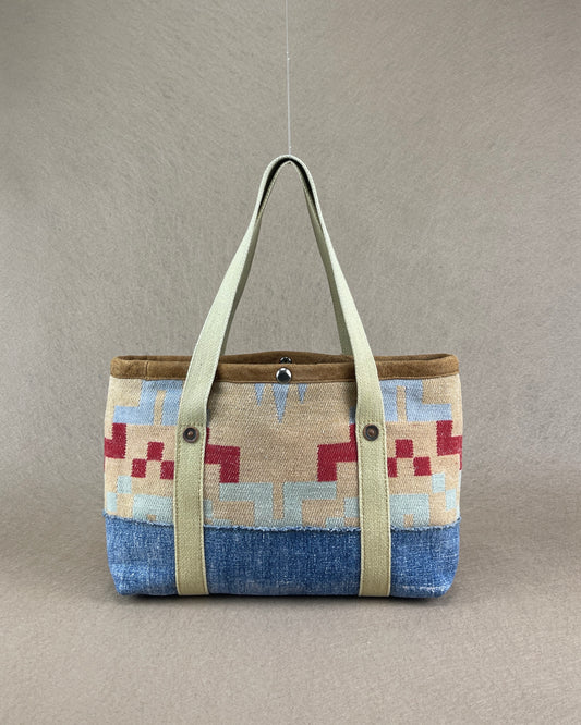 Tiny Tote - Vintage Camp Blanket Carmine/Indigo