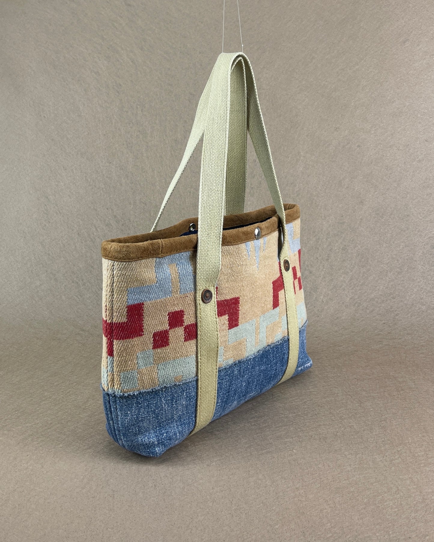 Tiny Tote - Vintage Camp Blanket Carmine/Indigo