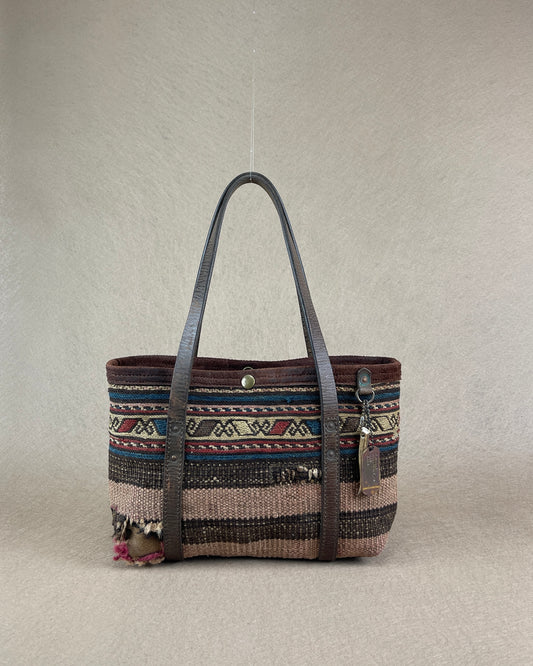Tiny Tote - Antique Handwoven Persian Mafrash Wool