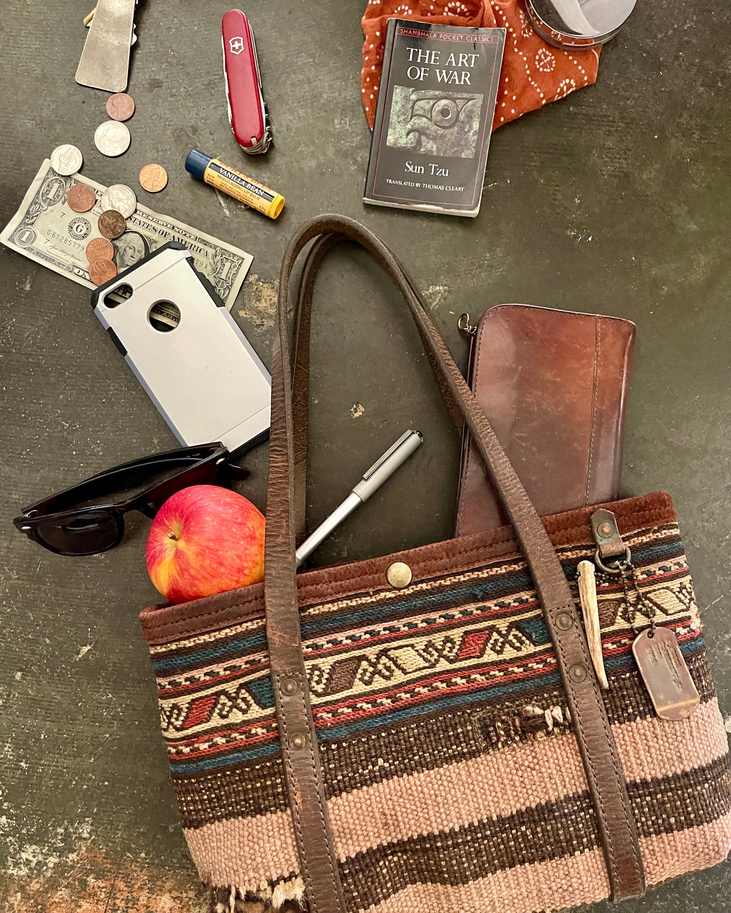 Tiny Tote - Antique Handwoven Persian Mafrash Wool