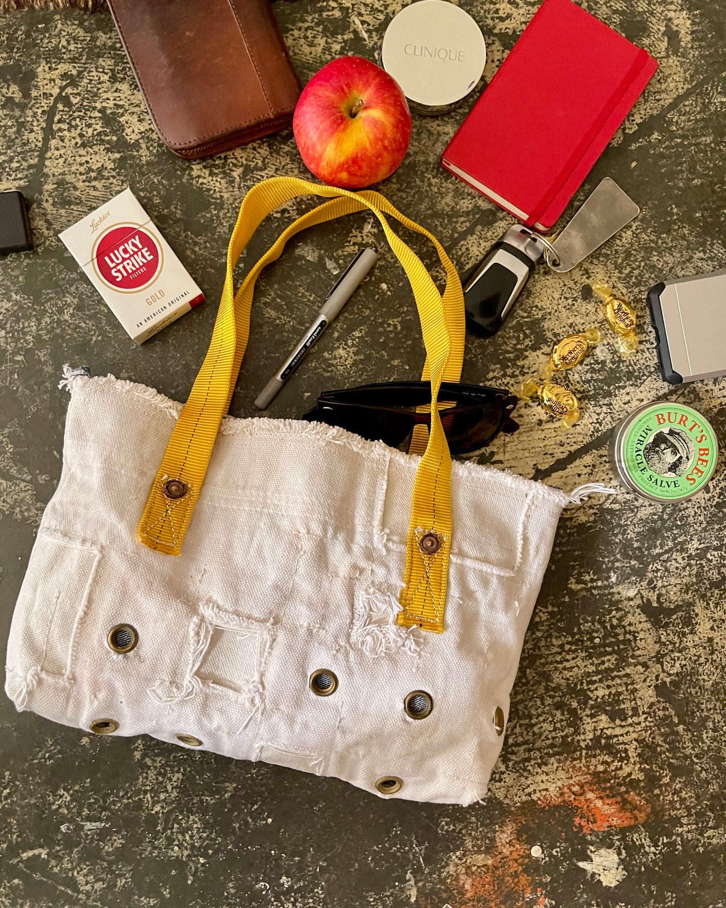 Tiny Tote - Vintage USN Canvas with Brass Grommets
