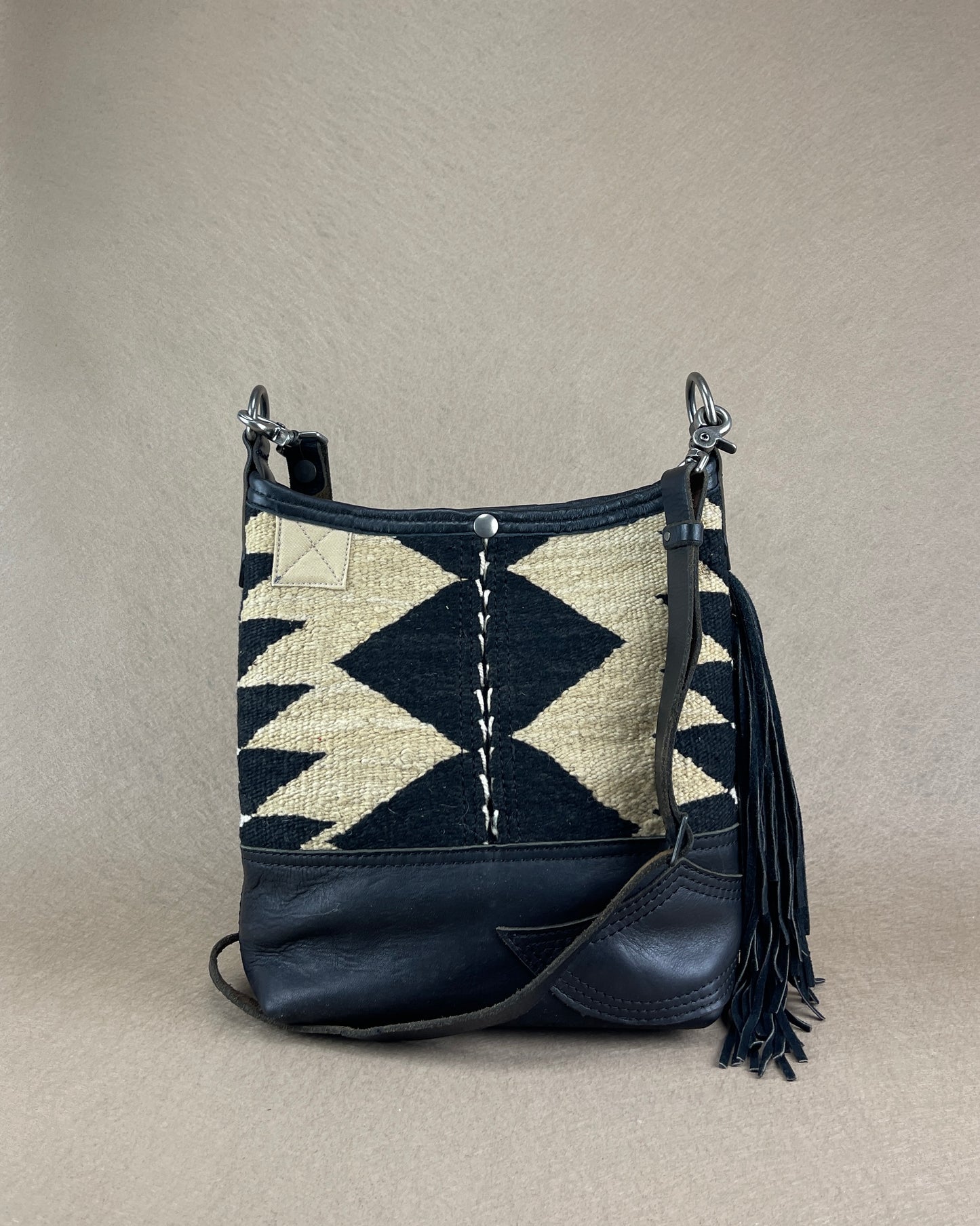 Bucket - Fringed Vintage Navajo x Leather - with Concho