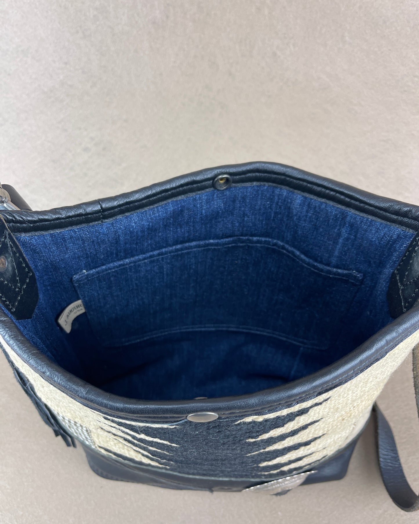 Bucket - Fringed Vintage Navajo x Leather - with Concho