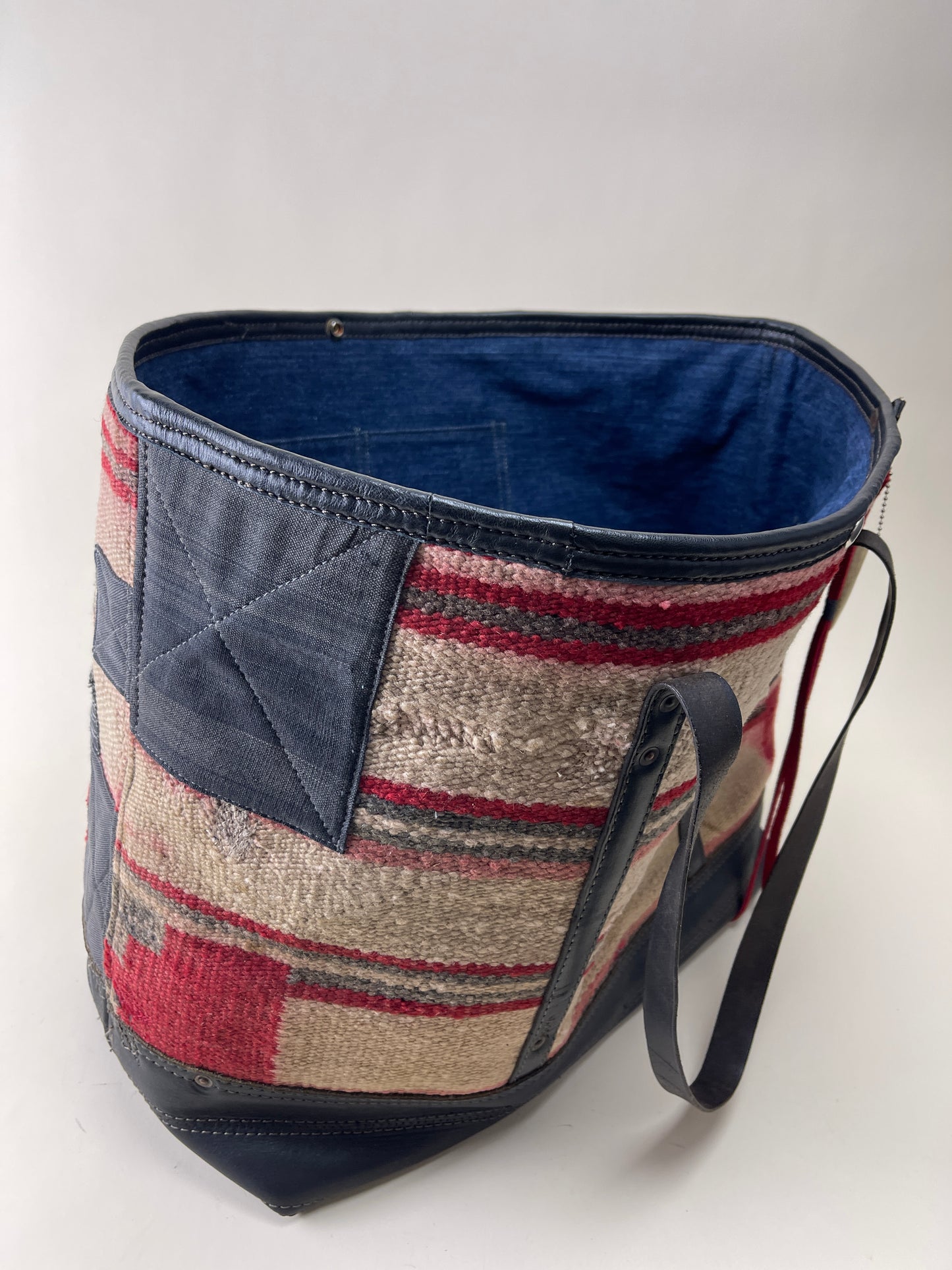 Jumbo Tote Weekender - Striped Navajo x Vintage Leather