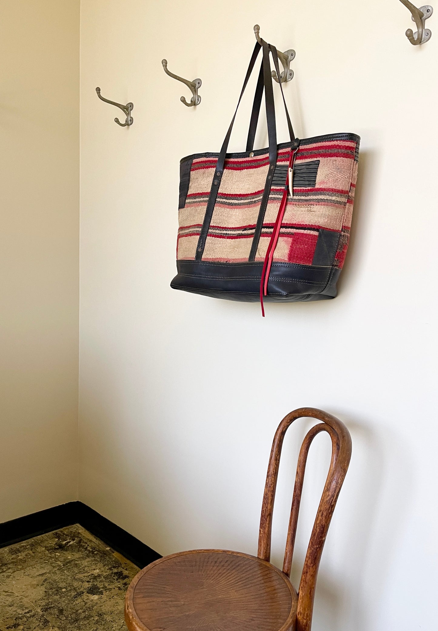 Jumbo Tote Weekender - Striped Navajo x Vintage Leather