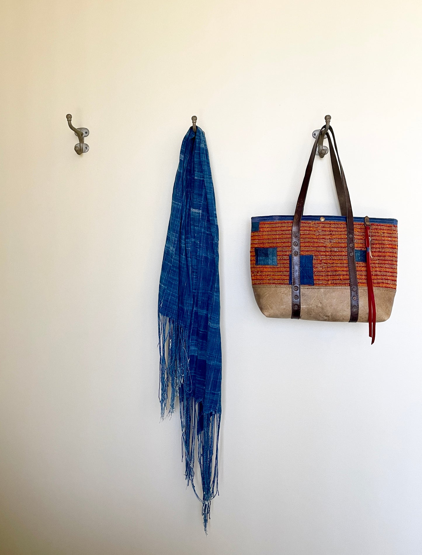 Twill Weave Navajo x Vintage Leather Tote