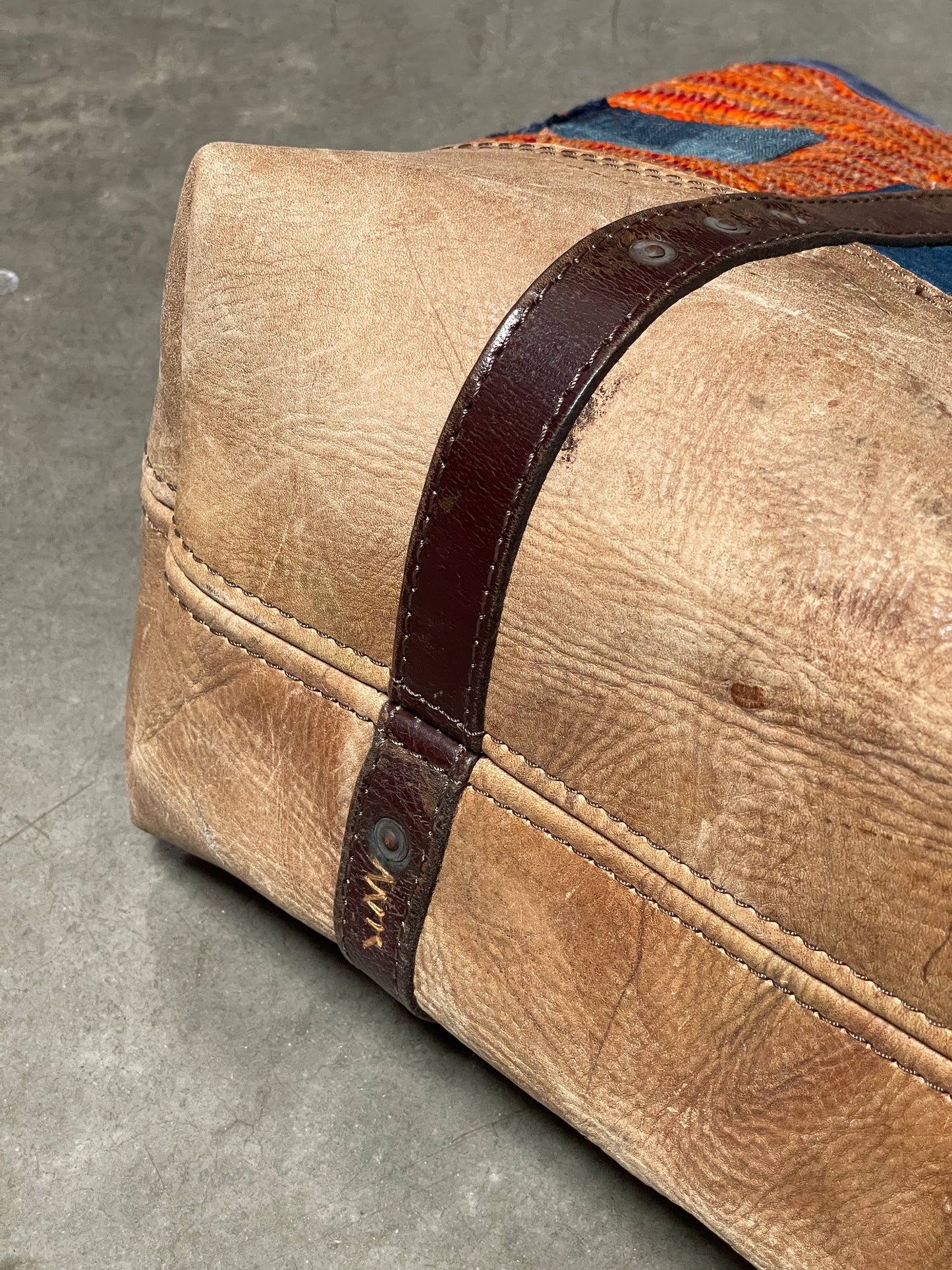 Twill Weave Navajo x Vintage Leather Tote