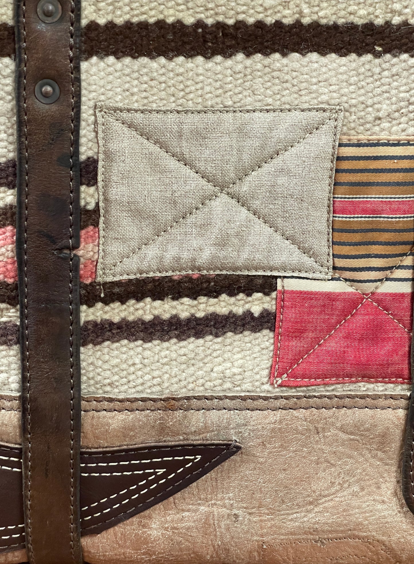 Tote - Navajo Saddle Blanket Weaving x Vintage Leather