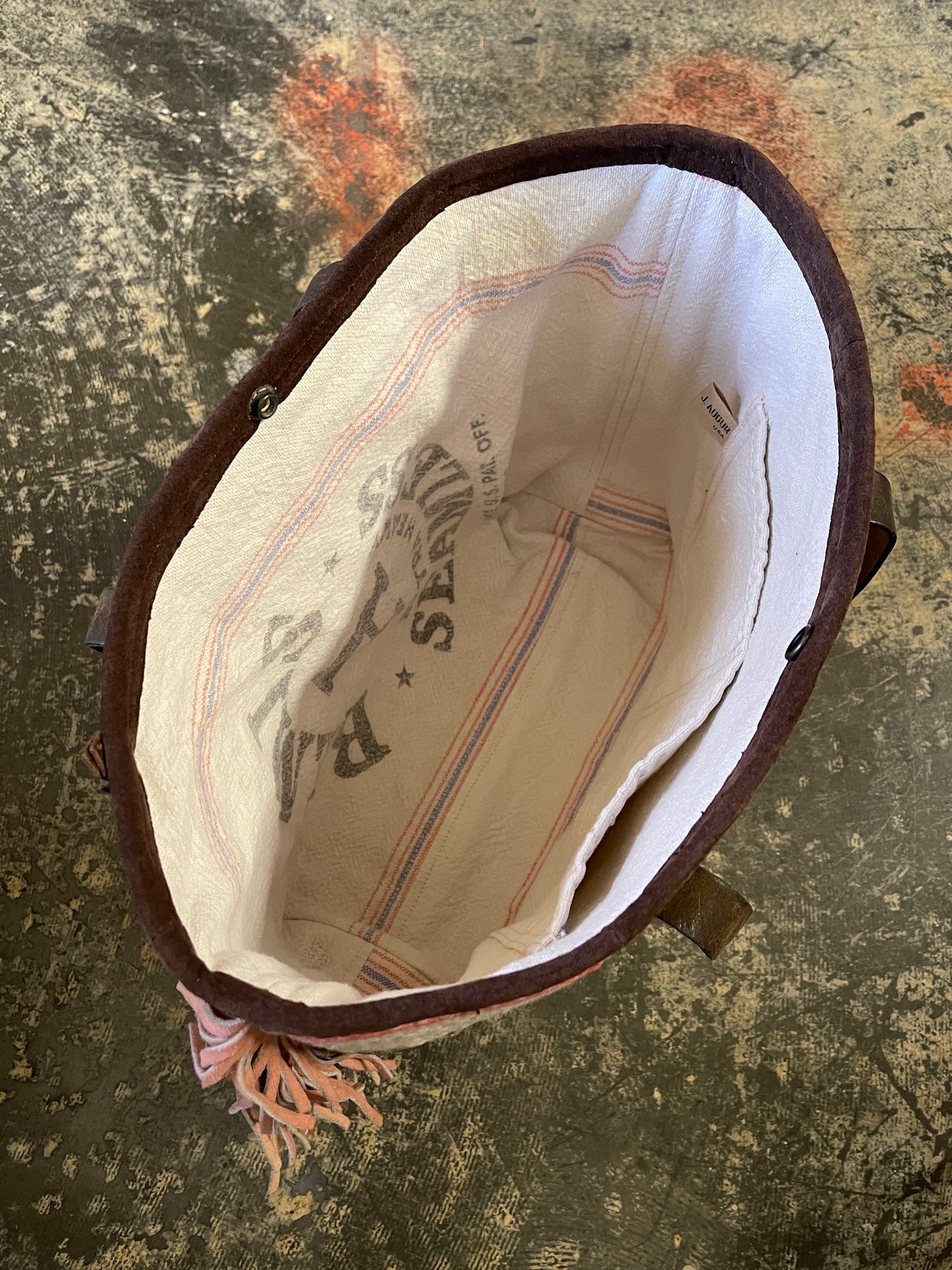 Tote - Navajo Saddle Blanket Weaving x Vintage Leather