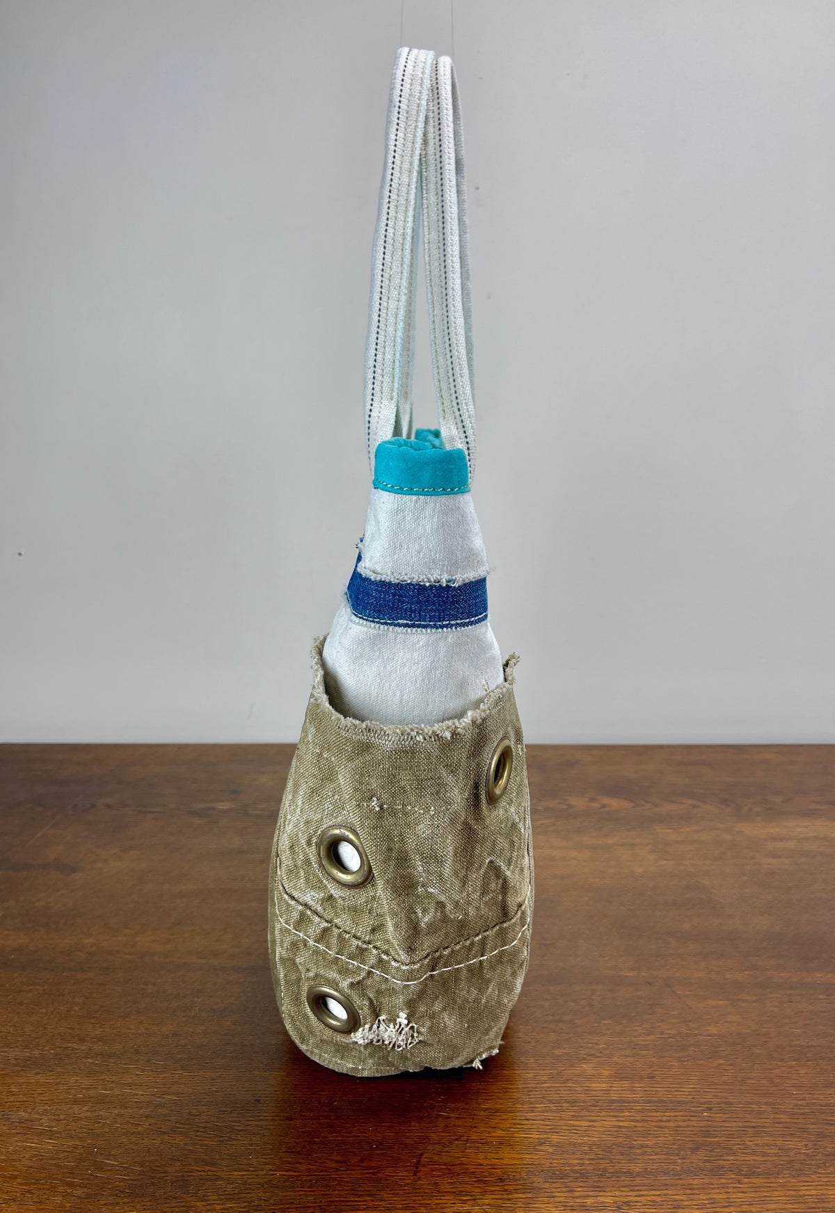 Utility Vintage Canvas Tote x Turquoise Binding