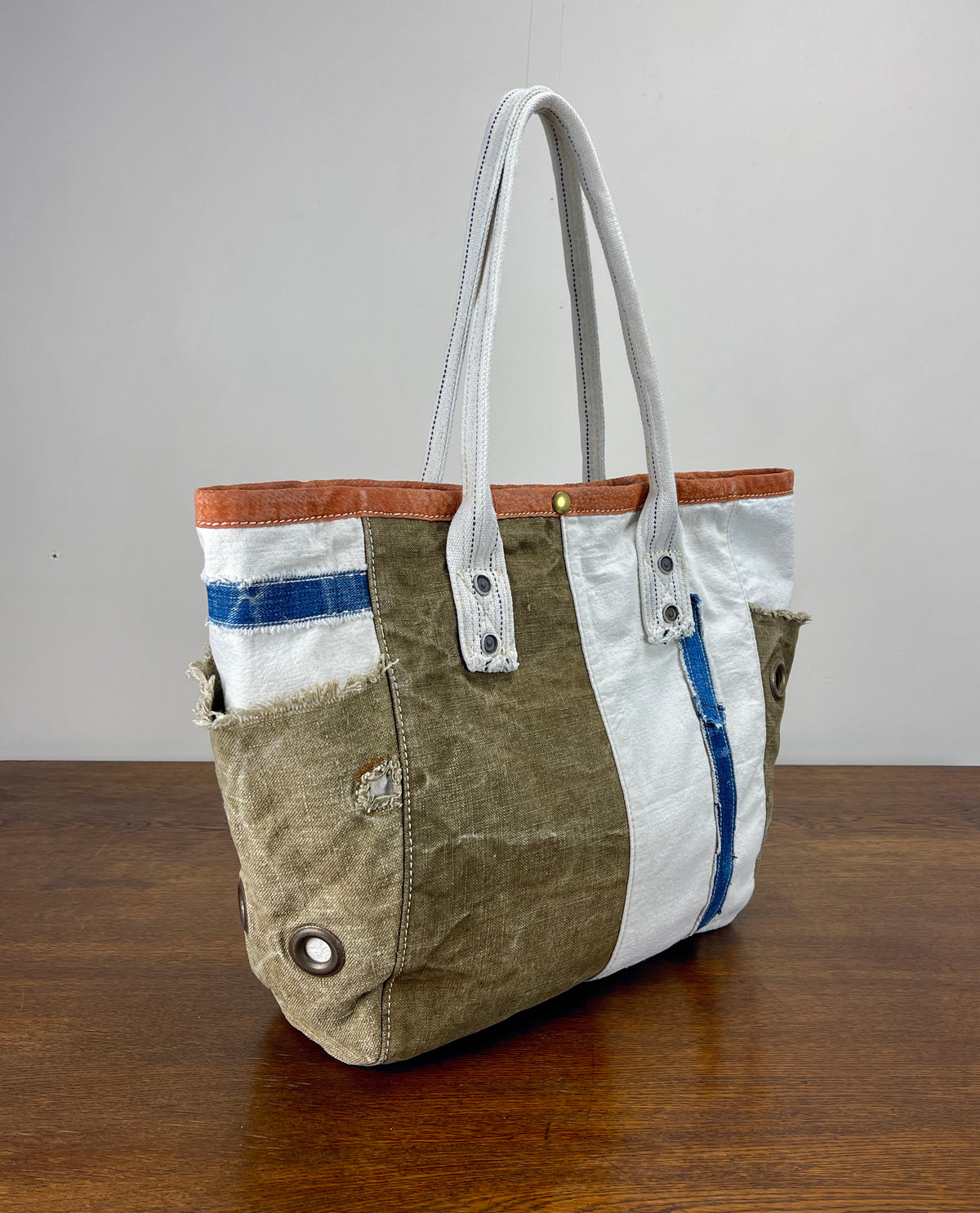 Utility Vintage Canvas Tote x Persimmon Binding