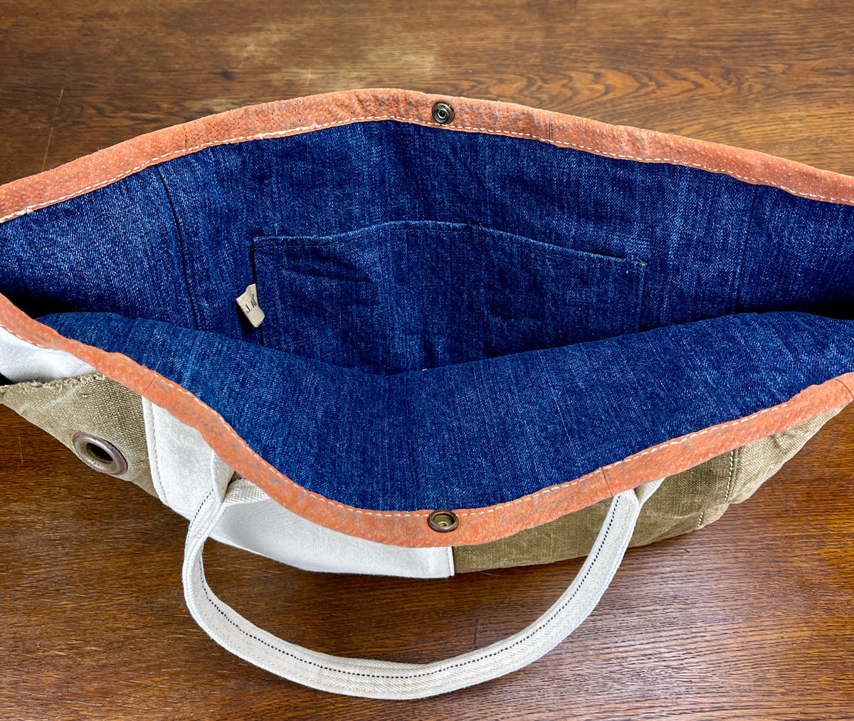 Utility Vintage Canvas Tote x Persimmon Binding